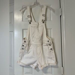 Crème-Colored Short Overalls size small